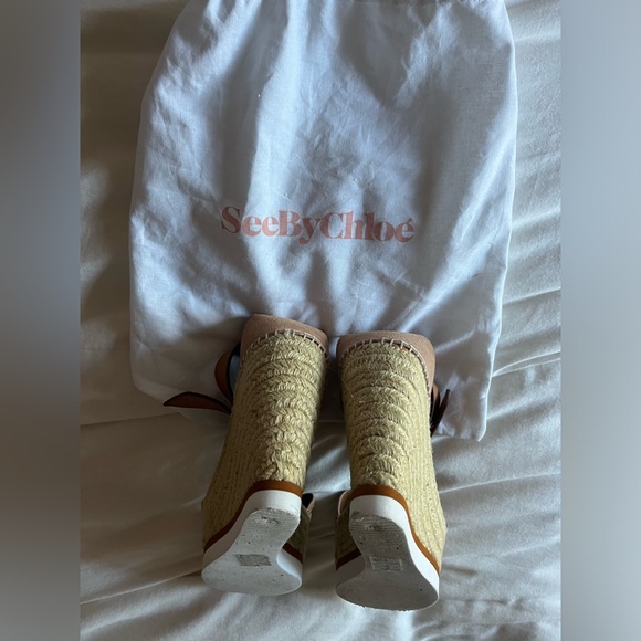 See by Chloe Glyn Wedge Sandal Cirpria (Tan) 38 - Picture 6 of 8